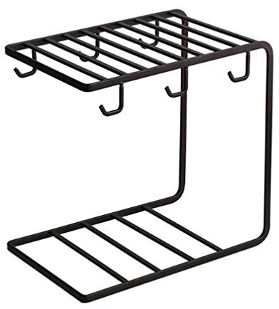 UPKOCH Albero Porta Tazze Porta tazzine da caffè e piattini per 6 tazzine scolapiatti da Cucina in Acciaio Inox (caffè Scuro)