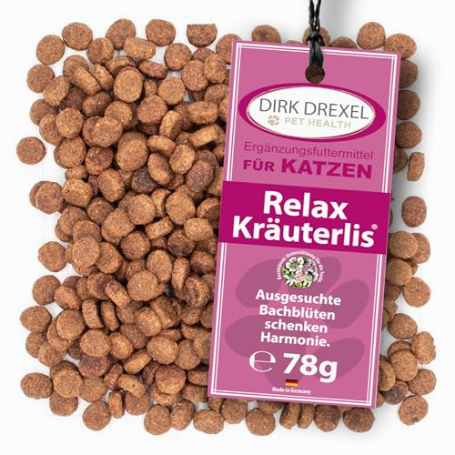 Dirk Drexel Relax Kräuterlis für Katzen 78g | Angst und Stress | mit Bachblüten | Innere Ruhe | Zur Harmonisierung | Beruhigungsmittel