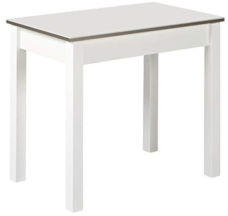 Mesa de Cocina Extensible Blanca RDEC, 80X50 cm. Extensible 110x50 cm Canto Efecto Cristal.