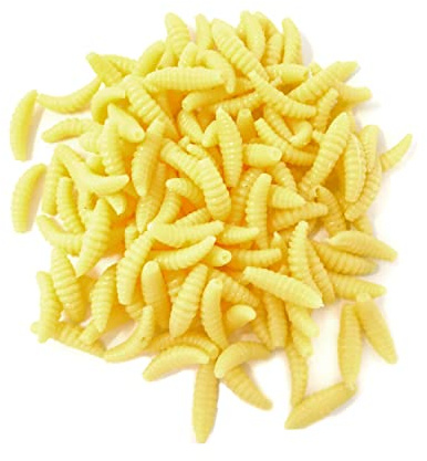 Honbay 150PCS Fake Worms Realistic Soft Fishing Lures Plastic Lifelike Maggots Bread Worm for Fishing and Prank Props (21mm)