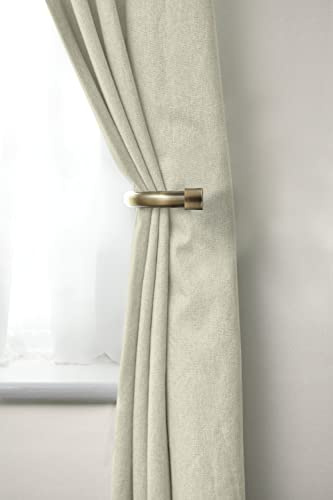 Emma Barclay, Full Stop - Pair of Holdaback Tiebacks with End Finials in Antique Brass - 20cm