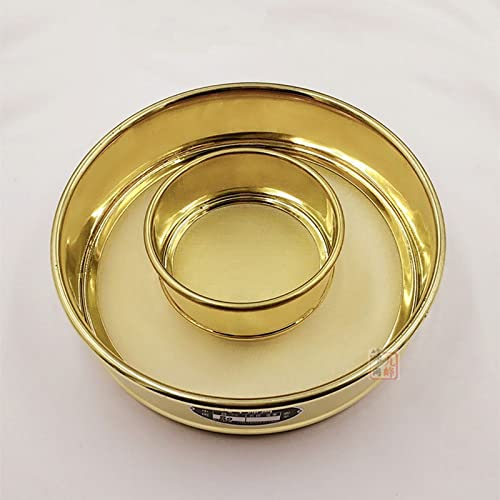 INTCHE All copper sieve standard sieve 60 mesh flour sieve superfine 100 mesh soybean milk cocoa powder brass sieve (Color : 300mesh (0.052mm), Size : Diameter 20cm)