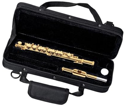 Querflöte Instrument Flöte In C-Dur, Piccolo, Halbgroße Flöte, Vergoldetes Kupfernickel, Mit Gepolsterter Box Und Zubehör