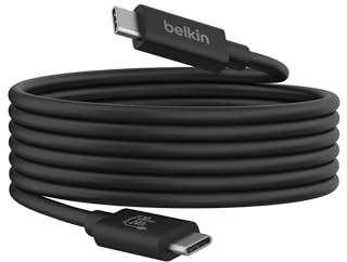 Belkin Connect USB4 Cable (6.6ft), USB-C to USB-C w/ 240W Power Delivery + 20Gbps - USB4 Compliant, Compatible with MacBook, Windows, Chromebook & More