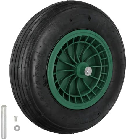 WOLFPACK LINEA PROFESIONAL Rueda Carretilla Neumatica Para Carretilla Obra/Jardin Llanta Plastico Eje Ø 20 mm. Rueda Carretilla Jardin, Carro Invernadero