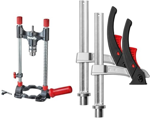 kwb Bohrständer mit Bohrfutter - Mobiles Bohrmobil für präzises Bohren & BESSEY Spannelement für Multifunktionstische TW20-15-8KLI-SET Spannelement TW-KLI für MFT ø20 SET