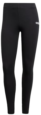 adidas Donna Essentials Linear Cotton Leggings Tights, Black/White, XS