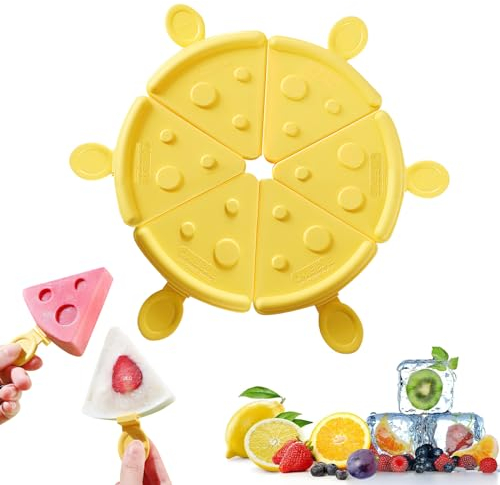 FePen Moule à Glace 6 pièces, Moule à Glace Empilable, Moules à Glaces Créatifs en Forme de Fromage, Moules à Glace Réutilisables (Yellow)