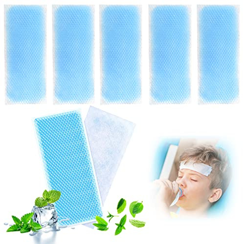80 Stück Kühlende Fieberpflaster, Hydrogel Sofort Kältekompresse Fieberpflaster, Kühlpads Gel, Gel zur schnellen Linderung von Migräne, Muskel und Wärme und Kältetherapie (5 × 12 cm)