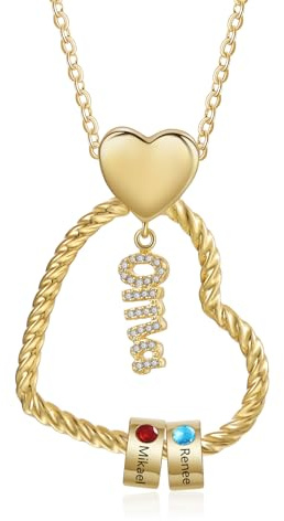 Wamantic Personalisierte OMA Kette Damen mit 1–5 Namen Halskette Anhänger Damen Schmuck Mutter Tochter Geschenk für Frauen Mama Oma Muttertag Zum Geburtstag Weihnachten