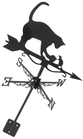 MINAOLULUS Stainless Steel Cat Weather Vane for Decoration Wind Indicator for Outdoor Use for Sheds and Gardens Easy Installation Weather Resistant Design