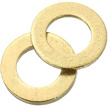 QUARKZMAN Arandela Plana, 120 Pcs Arandelas de Latón M5, 9mm OD, 1mm de Espesor Kit de Surtido de Sellos de Anillo, Junta de Sellado Metálica para Tornillos, Pernos y Tuercas