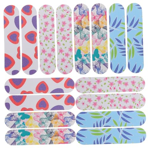 VICASKY 40 Stück Teiliges Nagelfeilen Doppelseitige Nagelpuffer für Diy Maniküre für Natürliche Nägel Gelnägel und Nail Art mit Verschiedenen Mustern Schmetterling