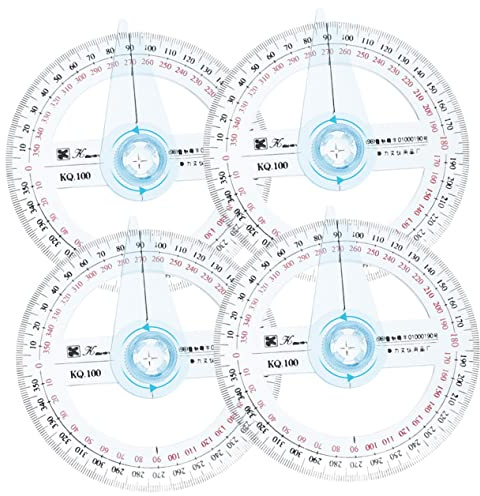 ARTIBETTER Transportadores Plásticos De Transportador Geométrico De Círculo Completo Con Brazo Oscilante Para Medición Precisa De Ángulos Práctico Y Portátil Para 4 Piezas X 5