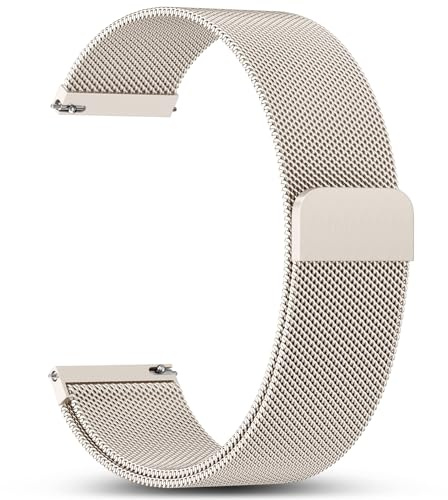 Mastten Metall Armbänder für Samsung Galaxy Watch 7 6 5 4 Armband - Galaxy Watch 7 Armband - Garmin Vivoactive 6 5 3 Band, Uhrband 20mm für Edelstahl Magnetarmband Damen Herren, Polarstern