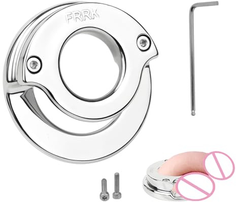 Cage de Chasteté pour Pénis en Acier Inoxydable Sex Toys Chastity Cage Man avec Ceinture et Verrou à Vis Anneau Métal pour Pénis en Erection Cage Chastetée pour Immobiliser le Pénis (A,50mm)