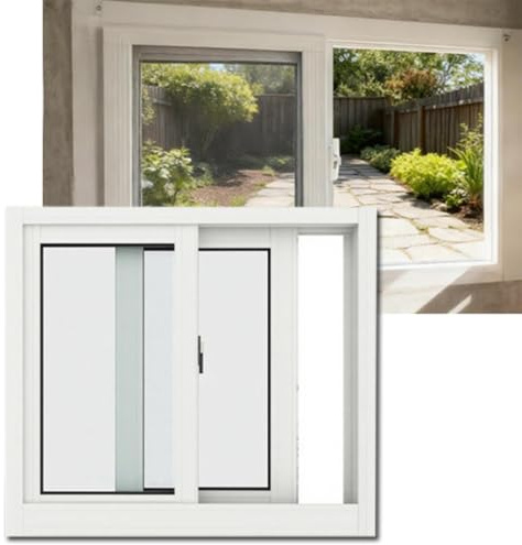 ZIUSFAC Keller Schuppenfenster Ersatz Haushaltsfenster Horizontales Schiebe Kellerfenster 35 38 45 50 60 78 83cm Aluminium Fenster Für Hühnerstall(White,(WxH) 70x50cm/28x20)