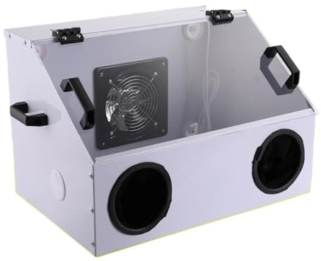 Machine de meulage de table intégrée en métal avec boîte à poussière, boîtier de poussière en acrylique pour découpe, gravure et polissage (sac anti-poussière 450 * 300 * 300 mm avec ventilateur)