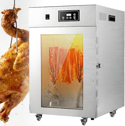 SHENGSHIYU Afumicatrice per Carne,Affumicatura Ed Essiccazione 2 in 1,Disidratatore Alimentare Elettrico per Alimenti Disidratatore in Acciaio Inox per Lavorazione Carni Ed Essiccazione Alimenti 15kg