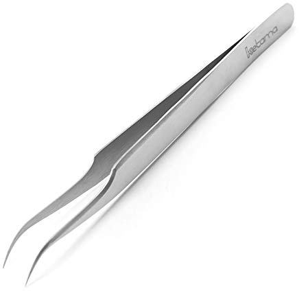Ketama® | Spitze, Silberne SPLITTERPINZETTE/für ERSTE HILFE uvm. - rostfreier Edelstahl - dünne gebogene Spitze | 12 cm lang | PINZETTE zur Entfernung von Splittern & Schiefern - sterilisierbar