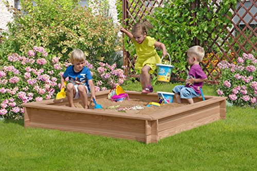 WEIDENPROFI Sandkasten, Sandkiste aus Lärchenholz, Größe: 4-eck (LxB) 150 x 150 cm (ohne Plane)