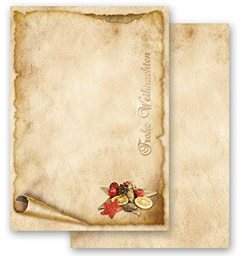 Motiv-Briefpapier ALTES WEIHNACHTSPAPIER 50 Blatt DIN A4