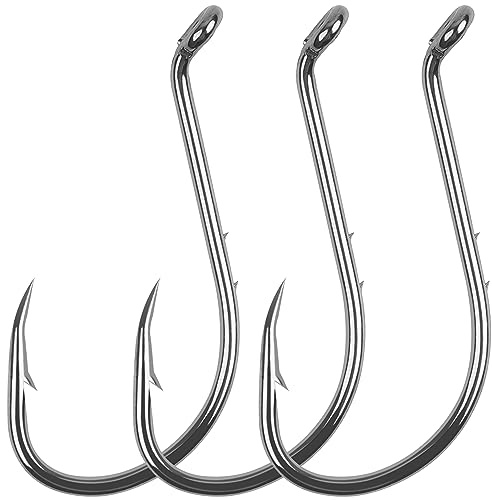Octopus Köderhalter, Angelhaken, Doppelwiderhaken, Hartstahl, versetzt, Kreishaken, extra scharfer Köderhalter, lebende Köder, Fischhaken für Barsch, Wels, Zander, Süßwasser, Salzwasser, 120 Stück