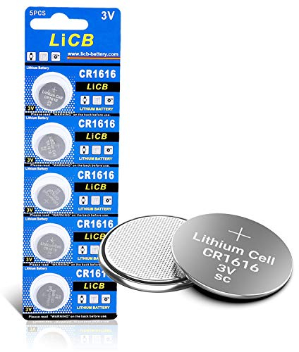 LiCB Lot de 5 piles CR1616 au lithium 3 V (CR 1616/CR1616/DL1616/ECR1616) pour cartes mères d'ordinateur, télécommandes, lumières LED, glucomètres, jouets, clé de voiture, balance.