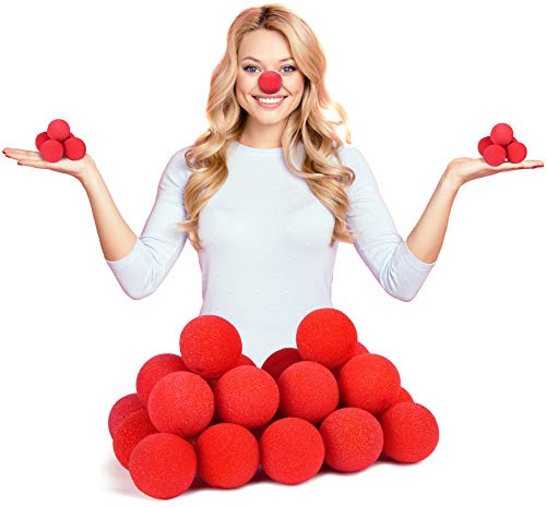 Balinco 25x Rote Clownsnasen aus Schaumstoff – Weiche Clown Nasen, Set für Karneval, Fasching, Geburtstag & Party – Kostüm Zubehör, Gruppenkostüm