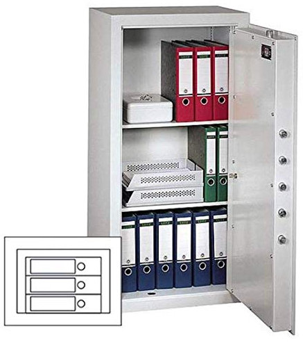 Müller Safe MNO 4 Möbeltresor, Doppelbartschloss mit 2 Schlüsseln, Grad 0 nach EN 1143-1, H37.6xB49.6xT45 cm, 81 kg