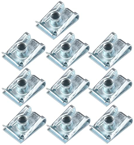 Garneck 10 Pezzi Argento 5 U Dado Carena Molla Pannello di Rivestimento Carrozzeria Bici U Clip Dispositivi di Fissaggio Velocità Viti Autofilettanti Guglia Clip con Scatola