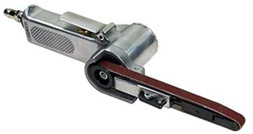 Lobinger Lijadora de banda neumática, cuerpo de lima, lima para un lijado preciso, banda estrecha de 10 mm, herramienta manual con brazo giratorio de 360°