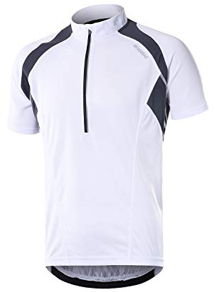BERGRISAR Herren Radtrikot Fahrradtrikot Kurzarm, Halbem Reißverschluss Rennrad Mountainbike Trikots T Shirt 3+1 Taschen BG060