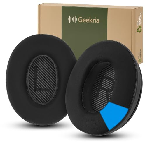 Geekria Sport Cooling Gel Earpads Replacement for Bose QuietComfort QC45, QC35 II/35, QC25, QC15, QC SE, AE2/2i/2w Headphones, Sweatproof Ear Cushion Repair Kit with Video Guide (Black)