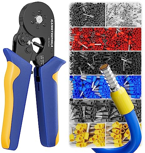 haisstronica Ferrule Crimping Tool Kit Black Wire Ferrules Crimper with 1200PCS Ferrule AWG 23-10 Wire End Ferrule Terminals