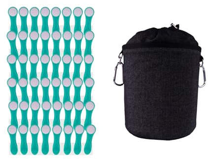48 Wäscheklammern Soft Grip Softgrip Soft Touch Softtouch (48xTürkis, 1xSchwarz)