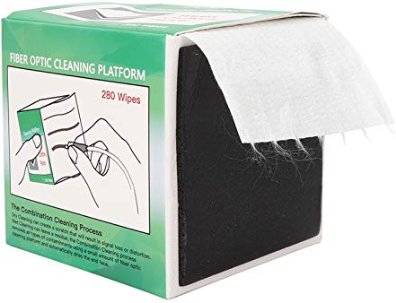 280Pcs/Box Fiber Optic Cleaning Wipes, Single Layer Fiber Wipers, with Clear Breakpoints in One Box, for Fiber End Face Cleaning