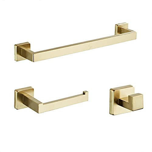 Brushed Gold Stainless Steel Bathroom Hardware Kit Towel Bar Toilet Paper Rack Clothes Hook Bathroom Roll Paper Holder,6
