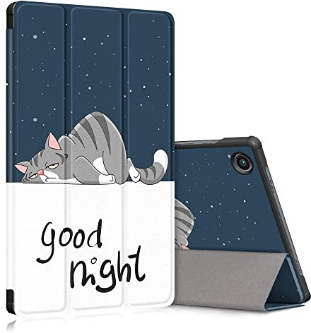 DINGGUAGUA Custodia Compatibile con Samsung Galaxy Tab A8 2022 SM-X200/X205 10.5 Pollici 2022 Ultra-sottile Cover con Funzione Supporto,Gatto pigro