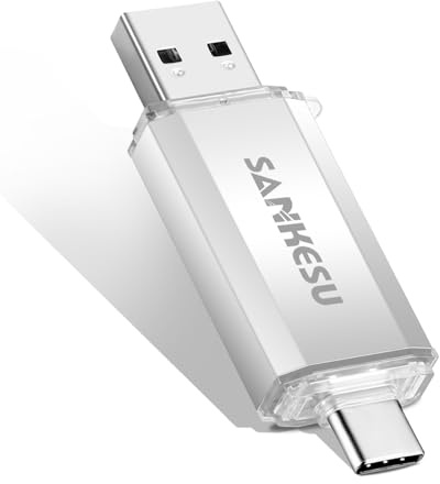 SANKESU USB 3.0-Stick 256GB Typ-C-Flash-Laufwerk, USB-A und Typ-C-OTG-Dual-Thumb-Laufwerk, 2-in-1-Speicherstick Externer USB-Datenspeicher kompatibel mit Typ-C-Telefonen und Tablets/Laptops/Computern