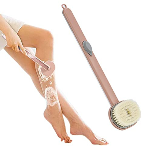 Massagebürste Rückenbürste Naturborsten Duschbürste Set -Flüssigkeit Rücken Bürste Badebürste mit Langem Stiel Massage Dry Duschbürste Body Bürste Set Perfekt für Hautpflege und Gegen Cellulite
