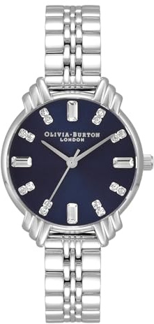 Olivia Burton Reloj Analógico de Cuarzo para Mujer Colección ART DECO Collection con Correa en Acero Inoxidable