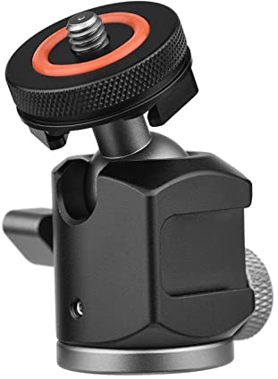 Andoer 2-in-1 360° Rotatable Dual Use Ball Head Cold Shoe Mount Mini Ball Head with 1/4 Screw Extra Cold Shoe Mount for Camera Phone Holder Tripod Microphone