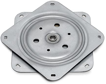 Emuca - Piattaforma Girevole/Base Rotante di 360° per Mobile/TV/Schermo, Zincato bianco, Acciaio