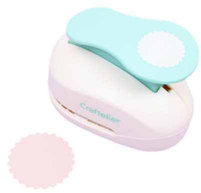 Craftelier - 2” (5.08 cm) Diameter Scalloped Circle Punch with Lever Press | Suitable for Paper and Cardstock | Ideal for Craft and Scrapbooking Projects | Size Approx. 11.5 x 7 x 8 cm