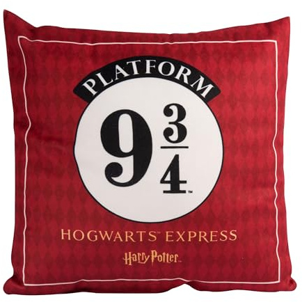 United Labels Harry Potter Kissen, Kopfkissen 30x30 cm, Rot, Sofakissen Express 9 3/4, Dekokissen für Fans