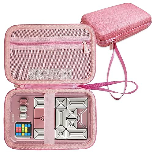 JCHPINE Hard Carrying Case for GiiKER Super Slide Brain Games, Protective Storage Holder for GiiKER Brain Teaser Puzzles Interactive Handheld Game Console Accessories (Case Only) (Pink)
