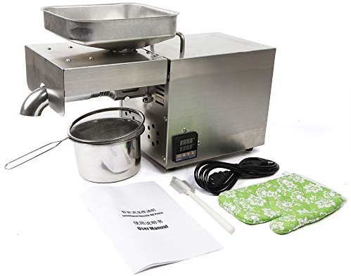 ölpresse Automatische Ölpressmaschine Edelstahlpresse Intelligente Steuerung 610W 220V Öl-Extraktionsrate Bis zu 45% für Erdnüsse Sojabohnen Raps Walnüsse Sesam Sonnenblumenkerne Mandeln