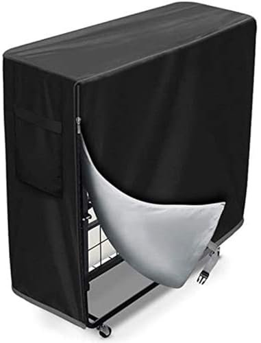 Hapihom Folding Bed Cover with Zipper UV Resistant Vent Hole Design Bed Storage Bag for Office Leisure Beds Camp Beds Escort Bed black L 33 x W 13 x H 42inch