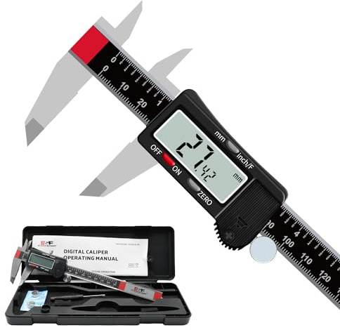 Digital Caliper, Caliper Measuring Tool 6 inch, Micrometer Caliper Digital, Stainless Steel Calipers to Measure Inch Fractions Millimeter with Auto-Off by S&F STEAD & FAST